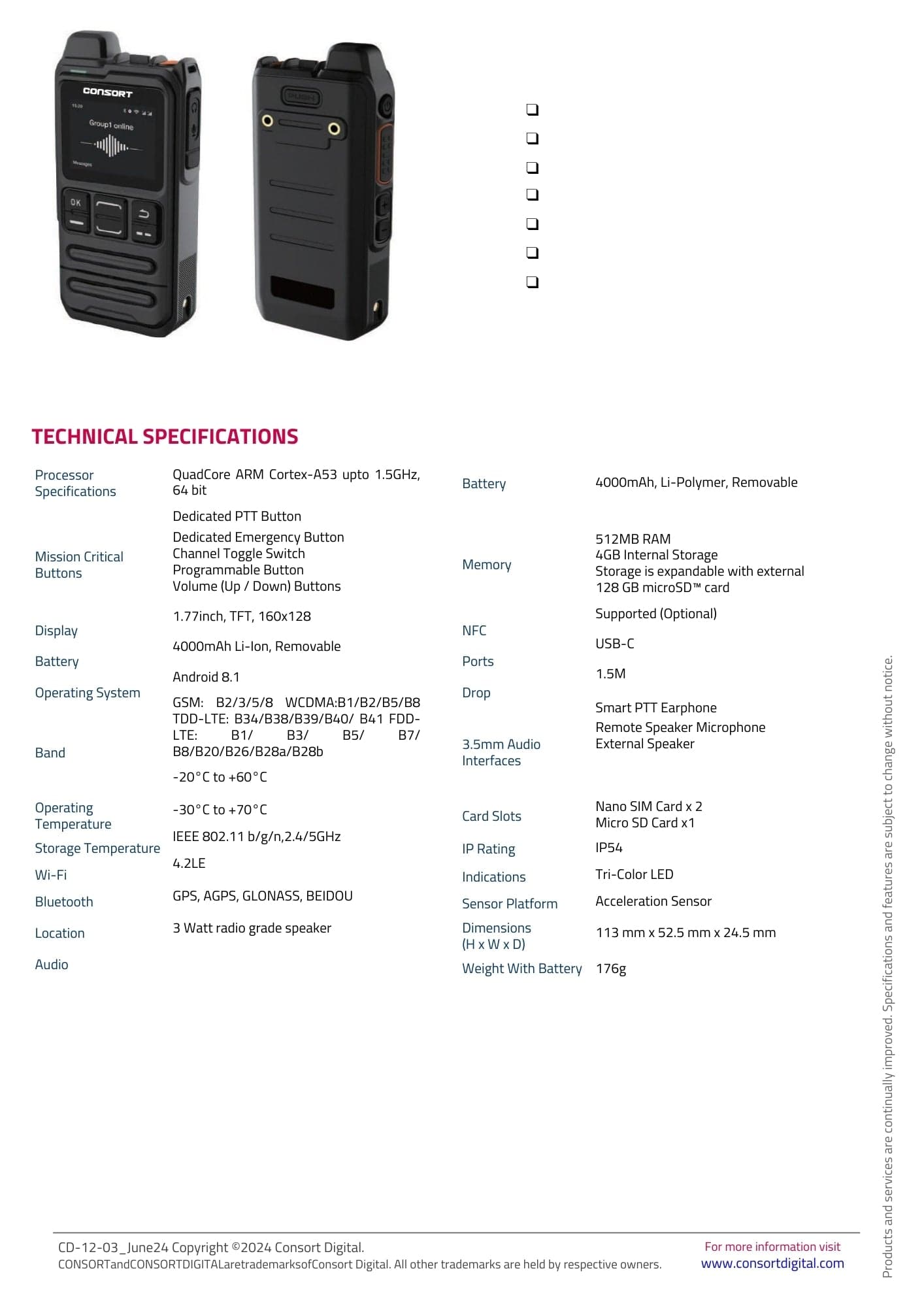 Consort Company SIM Based Walkie Talkie thumbnail 2